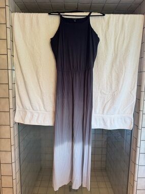 Tommy Hilfiger Navy to Light Gray Ombre Maxi Dress